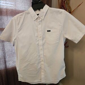 Boys RVCA Men's Cream Button Down Shirt